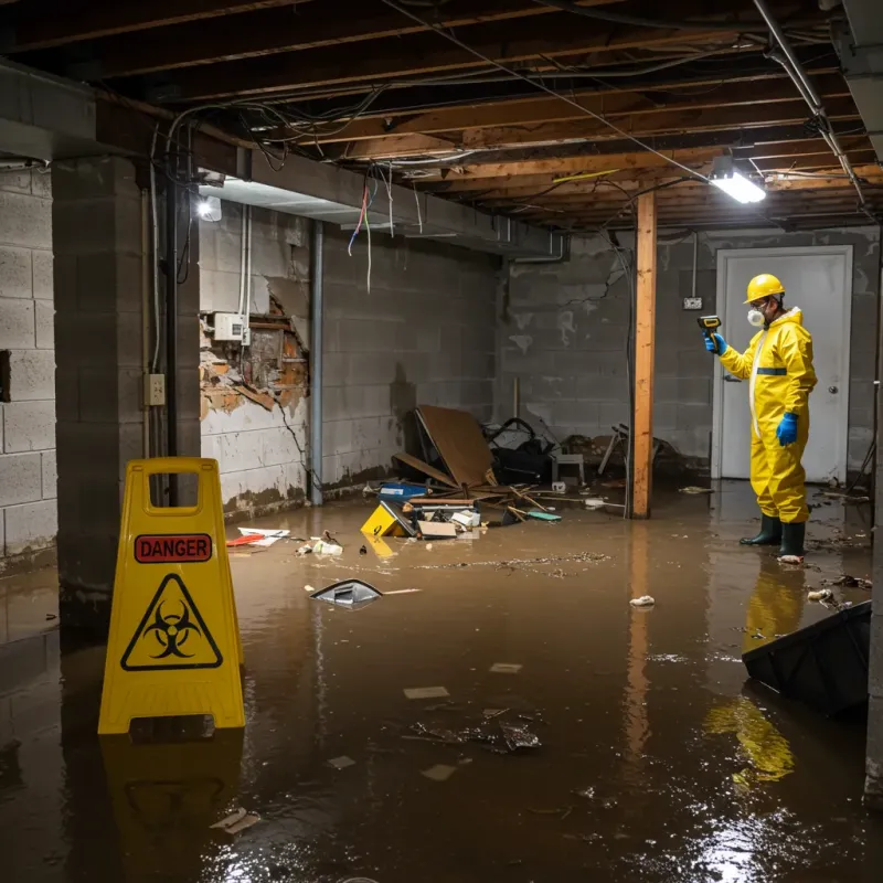 Flooded Basement Electrical Hazard in Midfield, AL Property